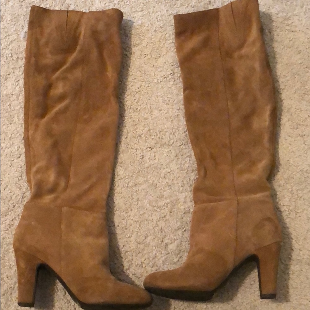 Over the knee suede boots